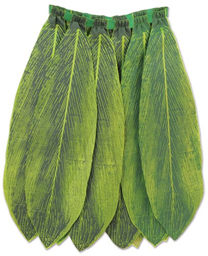 Beistle Skirt, Green, 23.5" 60030 Ti Leaf Hula-Rock, Grün, 59,7 cm, Polyester, 31" to 32" x 23.5"