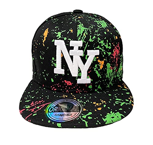 Snapback USA Cap Teenie Kappe Basecap Mütze Trucker Cappy Sport NY Teenie Grafiti Style (Schwarz Bunt)