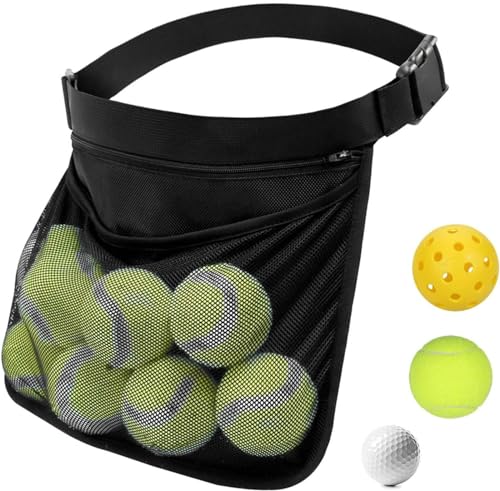 Tennisballhalter, verstellbare Netztasche, Gürteltasche, Tennisballbandhalterung, Tragetasche, Tennis- und Pickleball-Zubehör, Tragetasche