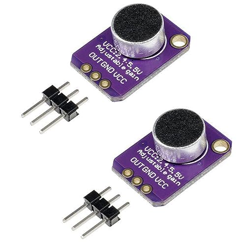 Heemol 2 stücke Elektret Mikrofonverstärker Modul 2,4V bis 5,5V Einstellbare Verstärkung MAX4466 Breakout Sensor Amplifier Module.