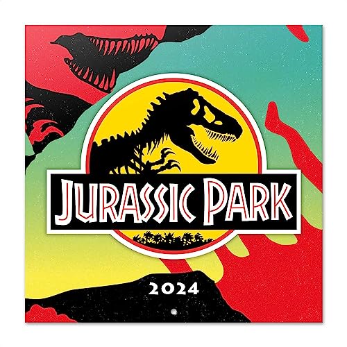 Grupo Erik Kalender 2024 Wandkalender 2024 - Jurassic Park Kalender 2024 Familienplaner 30 x 30 cm 12 Monate + Letzten 4 Monate 2023