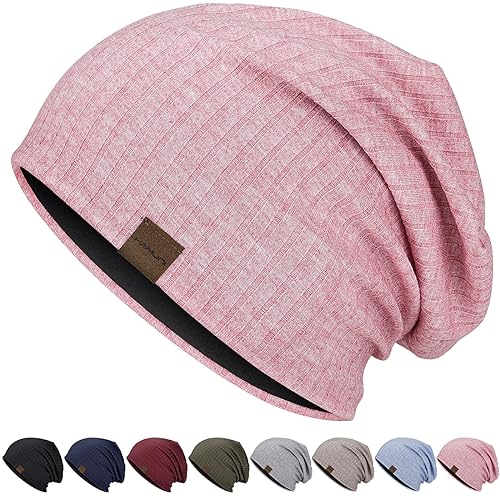 HAMUNI Slouchy Beanie Hip-Hop Weiche Leichte Laufende Beanie Mütze Atmungsaktivität Erwachsene Zwerg Hüte Chemo Cap Schädel Cap für Herren Damen