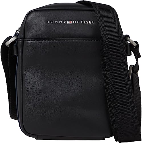 Tommy Hilfiger Herren Tasche Th City Mini Reporter mit Reißverschluss, Schwarz (Black), Onesize