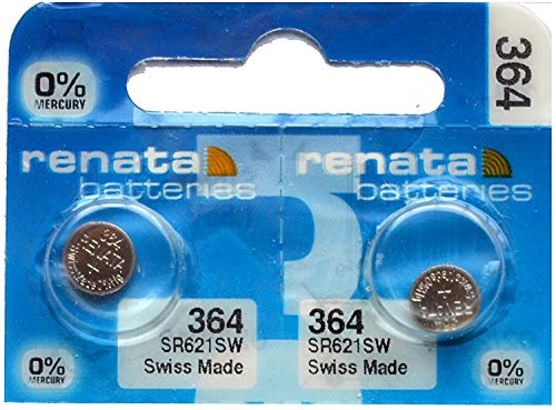 Renata 364 SR621SW Silberoxid-Uhrenbatterie, 2 Stück