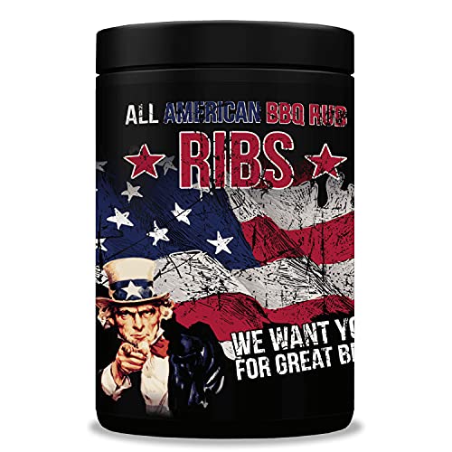 All American BBQ Ribs 350g - Perfekte Ribs aus dem Smoker - Authentisch Amerikanische Barbecue Trockenmarinade Für Unverwechselbaren Grillgenuss