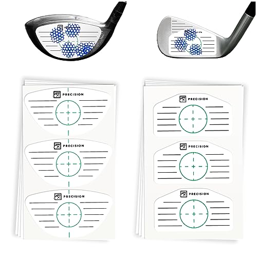 RX PRECISION - Golf Impact Tape - 300 Etiketten/Label - Eisen/Driver - Mixed - für Linkshänder und Rechtshänder - FACETAPE - Sweet Spot Analyse - SCHWUNGTRAINER