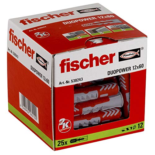 fischer DUOPOWER 12x60 538243 Grau/Rot Ohne Schraube