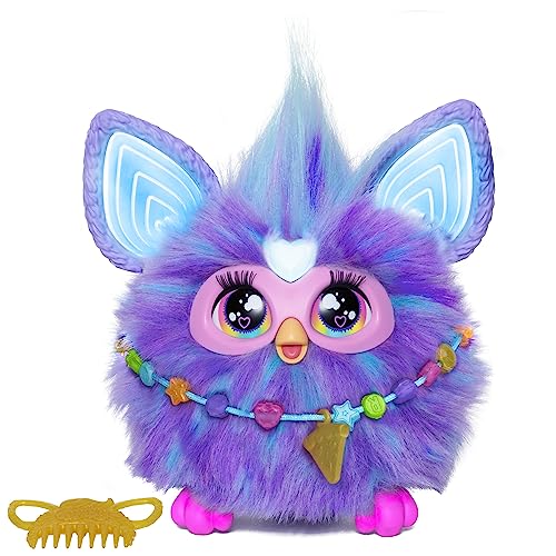 Furby (Lila), 15 Mode-Accessoires, Interaktives Plüschspielzeug für Mädchen und Jungen ab 6 Jahren, durch Stimme aktiviert, Animatronisch, Deutsche Version