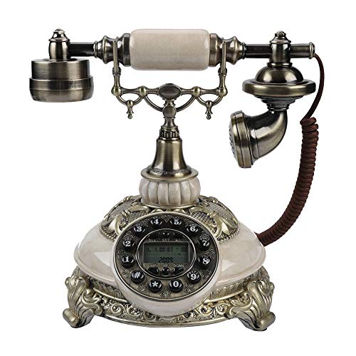 VBESTLIFE FSK/DTMF Vintage Antik Telefon,38-Gruppe Anrufaufzeichnungen One-Taste Wahlwiederholung Antikes Telefon für Hause,Büro, Luxus Haus, Sterne Hotel, Kunstgalerie, Schmuckgeschäft usw.