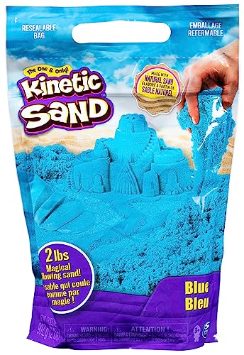 Kinetic Sand Beutel Blau, 907 g - magischer Sand aus Schweden für sauberes, kreatives Indoor-Sandspiel im wiederverschließbaren Beutel, für Kinder ab 3 Jahren