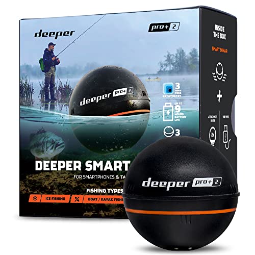 Deeper Smart Sonar Pro+ 2 Fischfinder Echolot – mit Tiefenmesser und GPS-Sender | Angeln im Kajak, Boot oder beim Eisangeln | mit kostenloser App