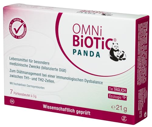 OMNi BiOTiC PANDA | 7 Portionen (21g) | 4 Bakterienstämme | 3 Mrd. Keime pro Tagesdosis | Pulver | Vegan | Glutenfrei | Lactosefrei | Zur täglichen Anwendung | Geeignet für Mutter und Kind