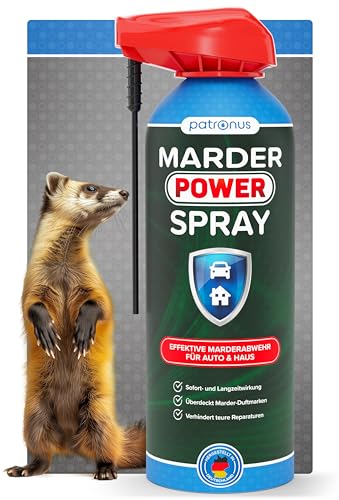 Patronus Marderspray für Auto, Dachboden & Garten 400ml - Sofort- & Langzeitschutz zur effektiven Marder-Abwehr - Marderschreck Auto Spray aus Deutscher Herstellung