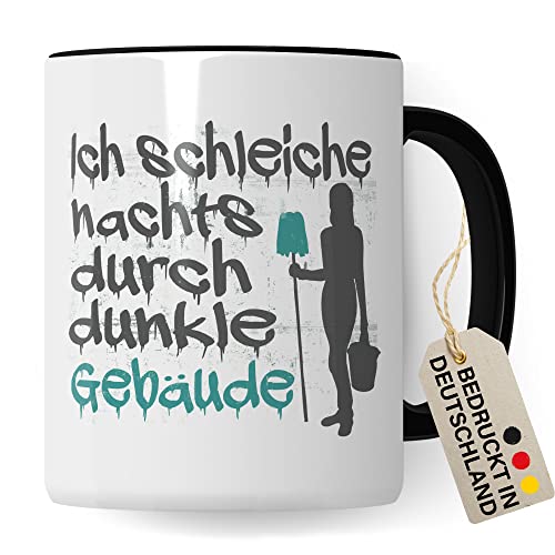 Putzkraft Tasse Geschenkidee Reinigungskraft Kaffeetasse Humor Witz Geschenk für Hausmeister Kaffeebecher Gebäudereiniger Becher (Weiß & Schwarz)