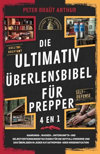 Die ultimative Überlebensbibel für Prepper (4 in 1): Nahrungs-, Wasser-, Unterkunfts- und Selbstverteidigungsstrategien für die Notfallvorsorge und das ... in jeder Katastrophen- oder Krisensitu