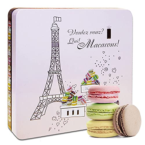 Macarons in Geschenkdose Paris, 16 Macarons, versch. Geschmackssorten (1 x 150g)