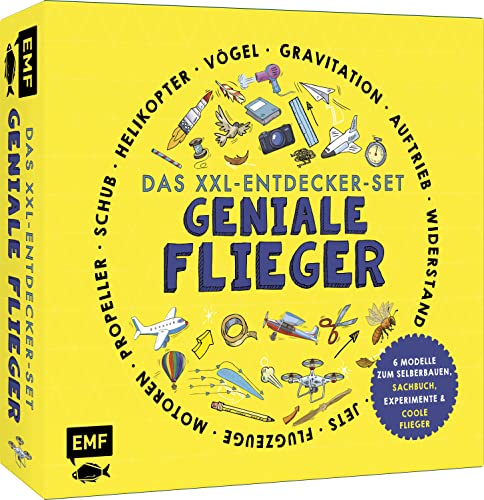 Das XXL-Entdecker-Set – Geniale Flieger: 6 Modelle zum Selberbauen, Sachbuch, Experimente und faszinierende Flugmaschinen: Baue und erforsche Flugzeuge, Drohnen, Raketen und da-Vincis-Flugmaschine