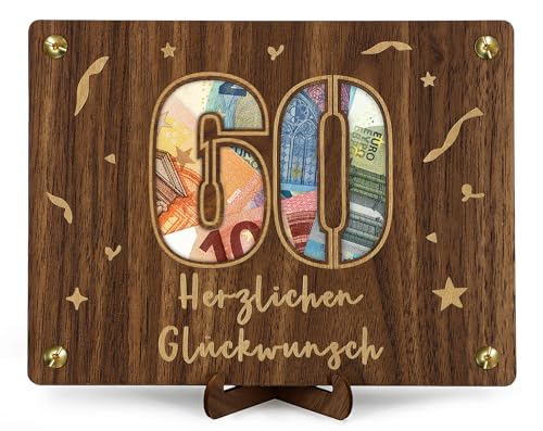 Giftota Geldgeschenk 60 Geburtstag, Geschenke zum 60. Geburtstag Mann Frau, Geldgeschenke Verpackung mit Geburtstagskarte