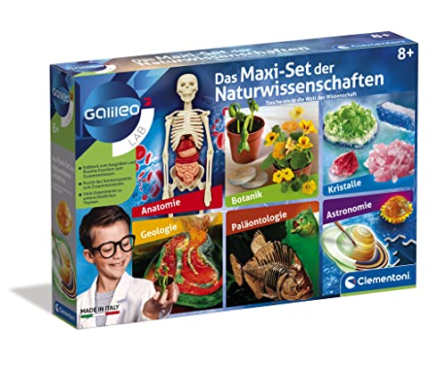 Clementoni 59042 Galileo Lab – Das Maxi-Set der Naturwissenschaften, wissenschaftlicher Baukasten, Spiel über Anatomie, Botanik, Astronomie uvm., für kleine Wissenschaftler ab 8 Jahren