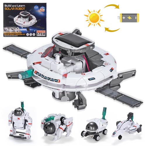 OMWay Solar Roboter Kinder Spielzeug ab 8 Jahre Junge, Weihnachten Geburtstag Ostern Geschenke für 9 10 11 12 13 14, 6-in-1 STEM Experimente Bauspielzeug Bausatz für Kinder