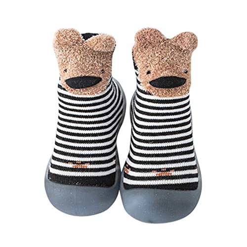 Weicher Boden Sockenschuhe Baby Krabbelschuhe Mädchen Junge Lauflernschuhe Indoor Kleinkind Schuhe Cute Tier Bodensocken Bequeme Rutschfest Herbst und Winter Kinder Schuhe