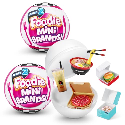 Mini Brands Foodie Series 2 Capsule 2 Pack by ZURU Real Miniature Fast Food Brands Collectible Toy, 2 Capsules of 5 Mystery Miniature Brands, INHALT 2 x Foodie Mini Brands Serie 2 Überraschungskapsel