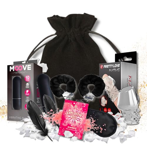 KNISTERKISTE Hot Sex Toyset für Paar Set Sexy Wochenende Erotik Erotische Box Paarzeit Geschenkbox Sexspielzeug Paare 8-teiliges Überraschungspaket Vibrator Sleeve Handschellen Federkitzler Augenmaske