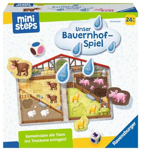 Ravensburger ministeps 4173 Unser Bauernhof-Spiel, Erstes Spiel rund um Tiere, Farben und Formen - Spielzeug ab 2 Jahre