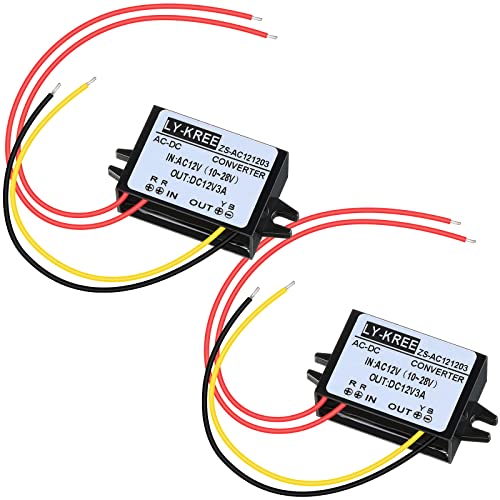 AC-DC Gleichrichter AC 12V (10-28V) auf DC 12V Reduziert Wandler IP68 Wasserdicht Abwärtswandler Modul Spannungswandler für Auto Überwachungskamera Wasserpumpe Motor, 3A (1 Stück)