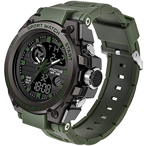 findtime Herren Militär Uhr Digital Sportuhr Outdoor Chronograph Analog Armbanduhr Stoppuhr 3 ATM Wasserdicht Tactical Watch Wecker Kalender Datum Uhren Männer