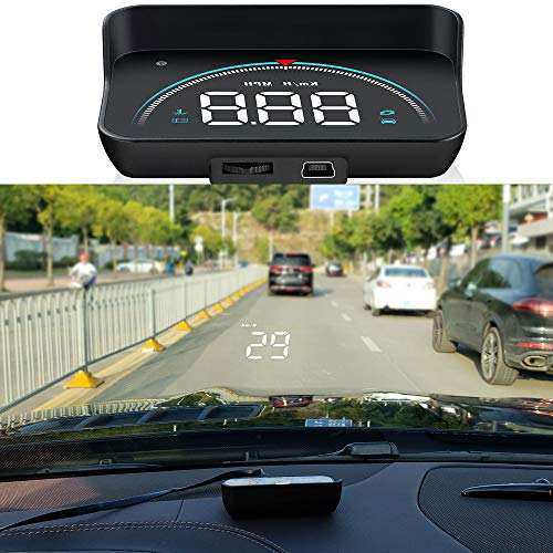 Wisamic Head up Display Auto HUD: Display OBD2 , 3,5 Zoll Geschwindigkeitsmesser Auto Tachometer Wassertemperaturmesser Motordrehzahl Sicherheitsalarme