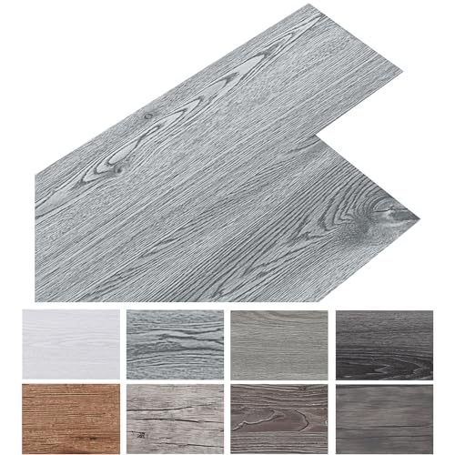 INMOZATA 5,02m²/ 36 Fliesen PVC Bodenbelag Selbstklebend Vinylboden Selbstklebend PVC Laminat -91,5 x 15,2cm -Dicke 2 mm Rutschfeste Wasserfest Schneidbar (Grau)