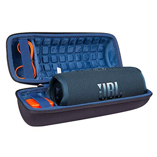 Hart Reise Schutz Hülle Etui Tasche für JBL Charge 4 / JBL Charge 5 Tragbarer Bluetooth Lautsprecher von co2CREA (Schwarz Hülle/Innen Blau)