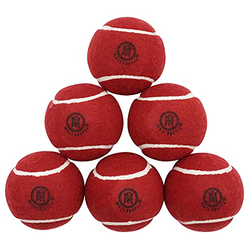 Mozi Sports Cricket-Tennisbälle, schwere Gummi-Tennisbälle für Cricket-Spiel, Gewicht 120 g, Rot