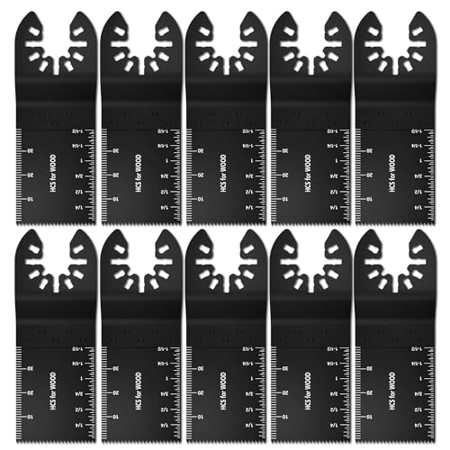 Multitool Sägeblätter 10pcs Oszillierendes Sägeblatt Multitool Klingen Schärfer Multitool Blade für Holz Kunststoff Metall Oszillierende Sägeblätter Kit für Bosch Fein Multimaster Makita usw (10pcs)