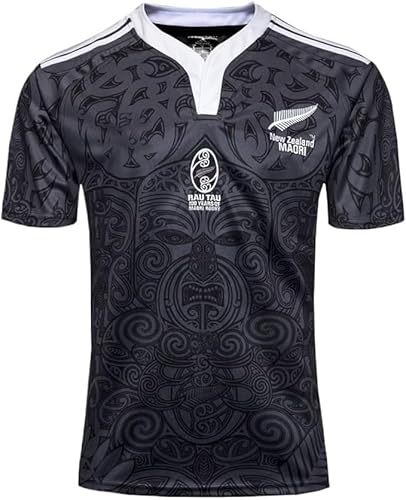 HCOISINI Rugby-Trikot, Rugby-T-Shirt for 100. Jahrestag der neuseeländischen Maori, Fußballtrikot(XXL)