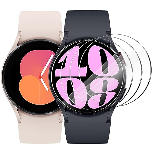 CAVN 4-Stück Kompatibel mit Samsung Galaxy Watch 6/5/4 40mm Schutzfolie Glas, Wasserdichtes Glas Schutz Displayschutzfolie Anti-Kratzen Displayschutz Panzerfolie für Galaxy Watch 4/5/6 40MM