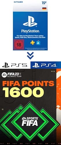 PlayStation Store Guthaben für FIFA 23 Ultimate Team - 1600 FIFA Points - PS4/PS5 Download Code - deutsches Konto