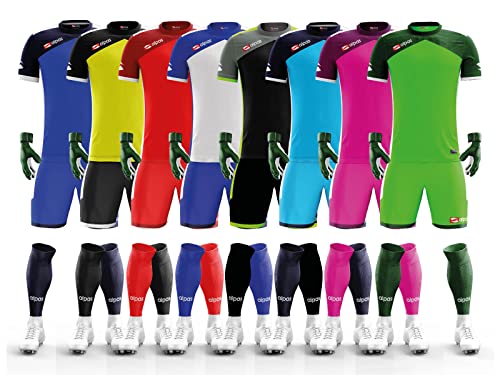 Alpas Torwartset Kurzarm (Trikot + Hose + Strümpfe) / 8 Farben & alle Größen, Farbe: hellgrün/dunkelgrün, Größe: XL/XXL