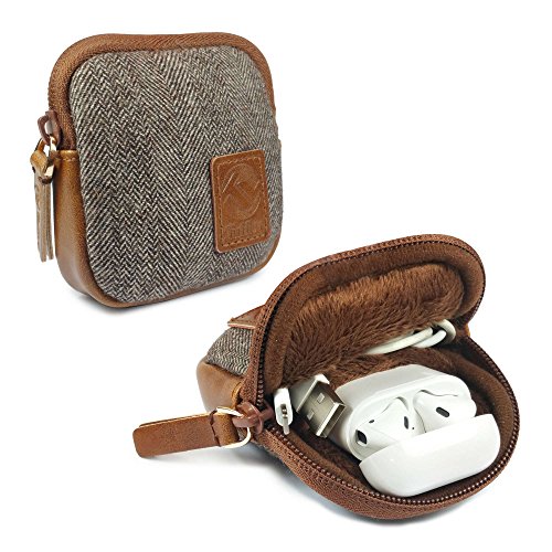 Herringbone Tweed Reise-Tasche für Apple Airpods