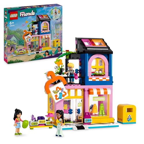 LEGO Friends Vintage-Modegeschäft, Bausatz für Kinder mit Spielzeug-Laden, Figuren und Katze, Modell für Rollenspiele zur sozial-emotionale Entwicklung, Geschenk für 6-jährige Mädchen und Jungen 42614