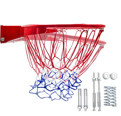 molti Basketballkorb Ø 45 cm Wandmontage | Basketballring mit Netz Kipp-Mechanismus mit zertifizierten Federn kippbarer | Basketball Outdoor & Indoor