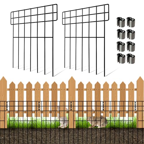 Thealyn 25er-Pack Tierbarriere-Zaun Metall Dekorativer Gartenzaun 43 cm (H) X 33 cm (B) Gesamtlänge 8,2 m Kein Graben-Zaun Patio-Grenze Tierzaun für Hunde Kaninchen im Freien Patio