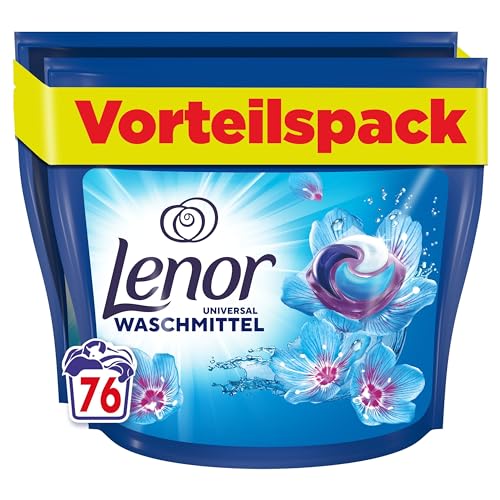 LENOR Waschmittel PODS Universal Aprilfrisch 76 Waschladungen, 3-mal länger anhaltende Frische & Tiefenreinheit auch bei Kaltwäsche