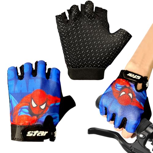 BRITZILAM Fahrradhandschuhe Kinder Fingerlos, Wandern radhandschuhe, Bike Gel BMX Handschuh Jungen, Scooter radhandschuhe, Kinder Fahrradhandschuhe