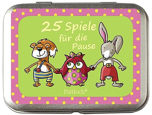 25 Spiele für die Pause: Beschäftigungsideen für Grundschüler ab 6 Jahren (Mädchen und Jungen) in Metallbox (Geschenke für die Schultüte und alle weiteren Events für Kinder)