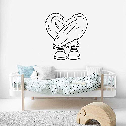 Wandaufkleber Wandkunst Herzflügel Liebe Romantik Vogelgeschäft Vinyl Schlafzimmer Wohnzimmer Dekoration 74X82Cm