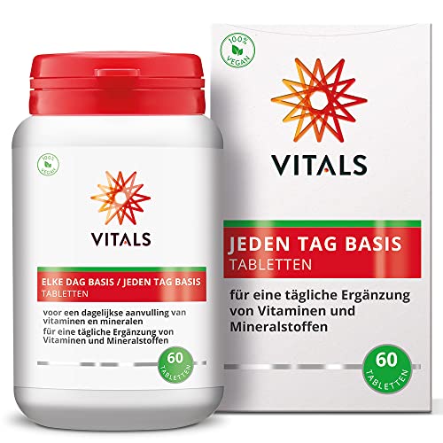 Vitals Jeden Tag Basis Tabletten - 60 vegane Tabletten. Vitamine & Mineralien Basisergänzung für Jugendliche & junge Erwachsene ohne Zusatzstoffe.