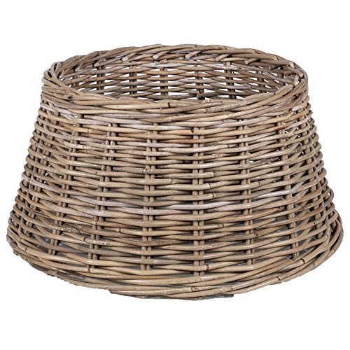 URBNLIVING Weihnachtsbaumrock aus Rattan, 50 x 26 cm, natürlicher Bambus