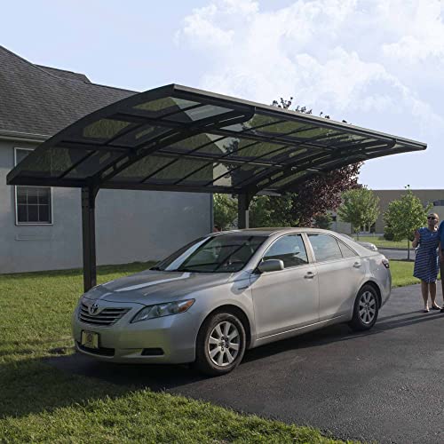 Canopia by Palram Carport Bausatz Arizona Breeze 5000 495 x 289 cm Einzelcarport Polycarbonat in Grau für PKW aus rostfreiem Aluminium